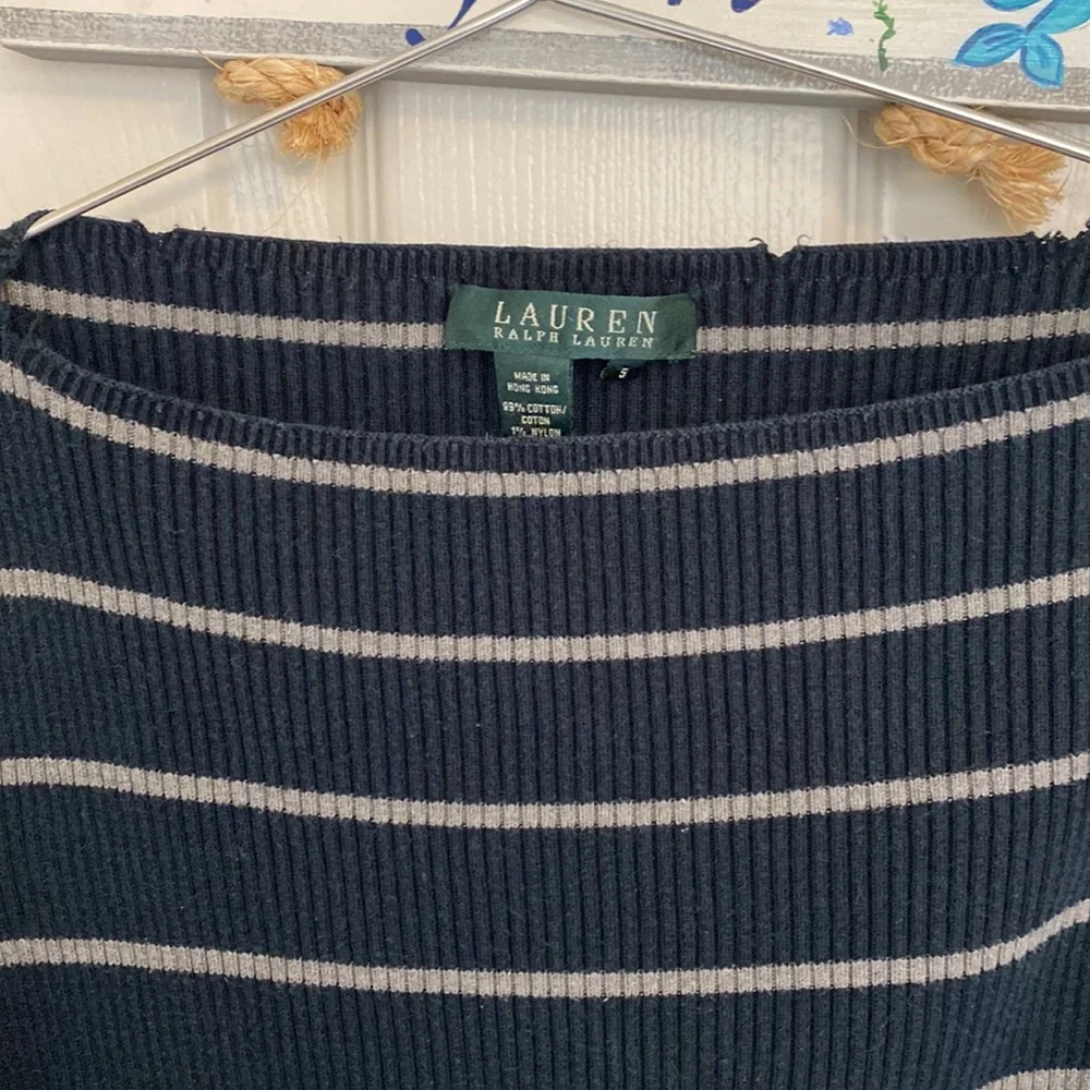 Lauren Ralph Lauren Sweater - Navy Blue/Gray - Small - Picture 2 of 3